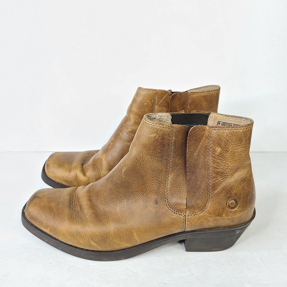 BOGS Gretchen Chelsea Boots Women's 8.5 Leather Tan Brown Distressed Waterproof